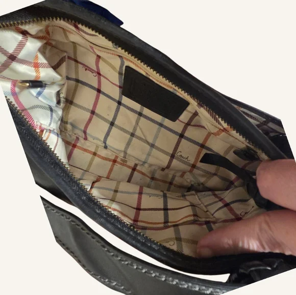 Coach Bleecker Tattersall Black Leather Hobo Bag/Satchel - Picture 5 of 7